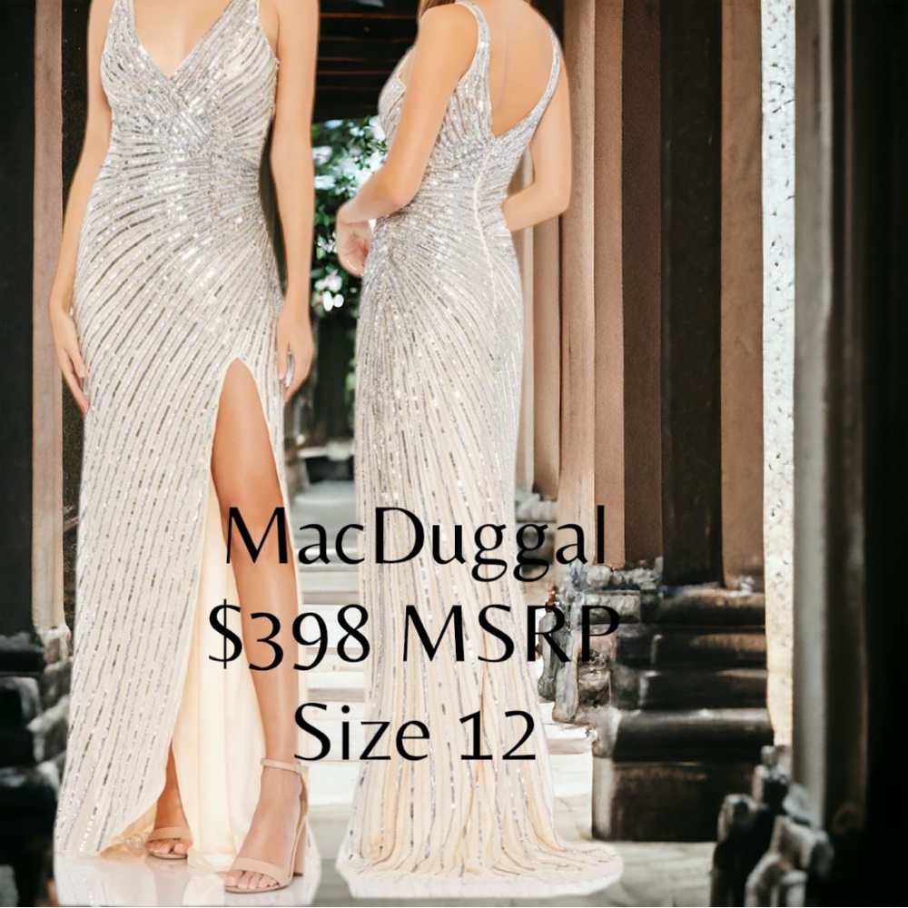 NWT MacDuggal Sequin A Line Gown Size 12